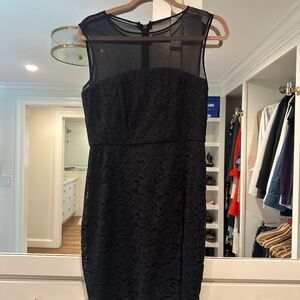 Diane von Furstenberg black lace cocktail dress